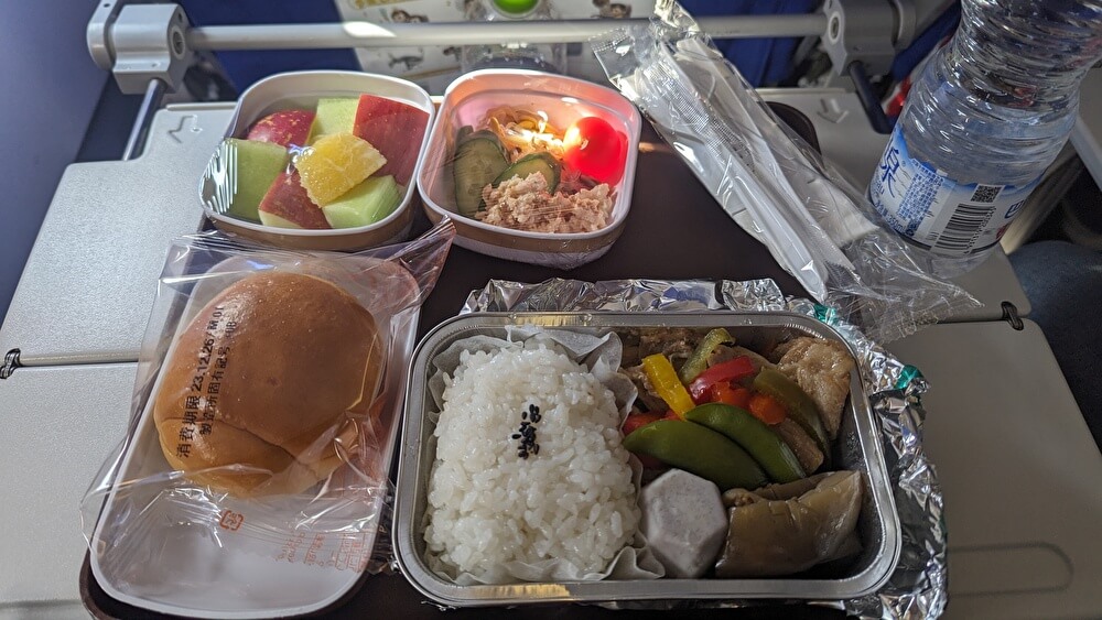 中国東方航空機内食チキン
